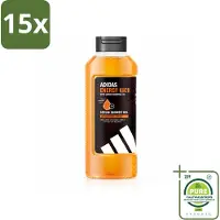 Adidas 15 x – Douchegel – Active Skin & Mind Energy Kick – 400 ml - Grootverpakking - Vaatwasstrips - Douchegel - Energie - Frisheid - Huidverzorging - Citroenolie