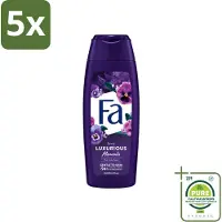 Fa 5 x - Luxurious Moments - Douchecrème - Roze Viooltjes - 250 ml - Grootverpakking - Vaatwasstrips - Douchecrème - Roze Viooltjes - Luxe Douchecrème - Huidverzorging - Geur Van Roze Viooltjes