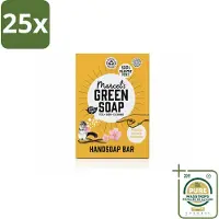 Marcel's Green Soap 25 x - Handzeep Bar - Vanille & Cherry Blossom - Krachtige werking - 90 gr - Wasstrips - Handzeep Bar - Handzeep - Handzeep Vanille - Handzeep Cherry Blossom - Handzeep Vegan