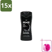 Axe 15 x – Douchegel – Black – Houtachtig & Fris - 250 ml - Bulkverpakking - Douchegel - Douchemop - Frisheid