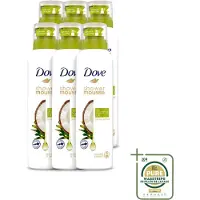 Dove 6 x - Douchemousse - Coconut Oil - Voedend en verzorgend - 200 ml - Wasstrips - Douchemousse - Kokosolie - Voedend - Huid Verzorging - Scheren
