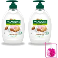 Palmolive 2 x - Handzeep - Met Pomp - Almond Milk - 500ml - Bulkverpakking - Handzeep - Douchemop - Melk