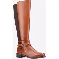 Hush puppies Vanessa Leren Dames Tan Enkellaarzen Met Hoge Hak