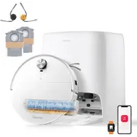 Roborock Qrevo Edge 2 Flow-Robotstofzuiger met dweilfunctie-SpiraFlow Realtime Zelfreinigende Rolmop 2.0-35000Pa-Dual Zero-Tangle-Systeem-AI Obstakelvermijding-Warmtewas dweil-tapijtbescherming
