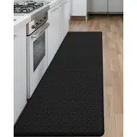 Famanu - Keukenmat Gepolstert - Vermindert vermoeidheid bij langdurig staan - Antislip en wasbaar - Zwart