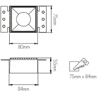 Fantasia Casso vierkante randloze inbouwspot voor GU10 (excl. lichtbron), wit aluminium, 84 x 55 mm, IP20