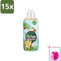 Robijn 15 x - Kokos Sensation - Wasverzachter - Tropische Geur - 33 Wasbeurten - 825 ml - Bulkverpakking - Wasverzachter - Douchemop - Kokosgeur