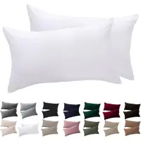 Famanu - Kussenhoezen 40 x 60 cm - Set van 2 - Duurzaam en hypoallergeen - Wit