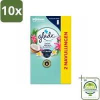 Glade 10 x - Touch & Fresh - Exotic Tropical Blossoms - 2x 10 ml - Grootverpakking - Vaatwasstrips - Geur - Frisheid - Monoi Olie - Tropische Bloemen - Kokosmelk