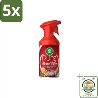 Air Wick 5 x – Luchtverfrisser Spray – Pure Mulled Wine – 250 ml - Wasstrips - Luchtverfrisser - Warme Geur - Mulled Wine - Gezellige Sfeer - Wintergeur