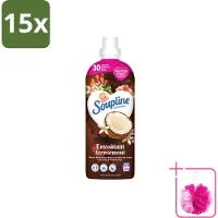 Soupline 15 x – Wasverzachter – Verwarmende Kokosnoot & Witte Bloemen – 950 ml - Bulkverpakking - Wasverzachter - Douchemop - Kokosnoot