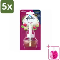 Glade 5 x - Navulling Elektrische Olie - Relaxing Zen - Zonder Houder - Bulkverpakking - Ontspanning - Douchemop - Geur