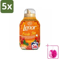 Lenor 5 x - Wasverzachter - Fresh Air Tropenzon - Ultra Geconcentreerd - 36 Wasbeurten - Bulkverpakking - Wasverzachter - Douchemop - Frisheid