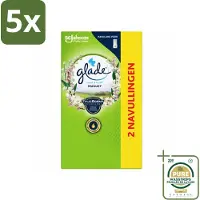 Glade 5 x - Touch & Fresh Navulling - Lelietje-van-dalen - 2 × 10 ml - Wasstrips - Luchtverfrisser - Geur - Fris - Bloemige Geur - Muguet