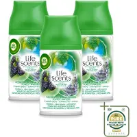 Air Wick 3 x - Life Scents - Luchtverfrisser Navulling - Boswateren - Automatische Spray - 250 ml - Wasstrips - Boswateren - Natuurlijke Geur - Luchtverfrisser - Geurverspreiding - Automatische Spray