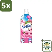 Soupline 5 x – Wasverzachter – Japanse Tuin – 950 ml - Wasstrips - Wasverzachter - Zachte Wasgoed - Geur - Japanse Tuin - Rustgevende Geur