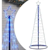 vidaXL LED-kerstboom 200 LEDs 180 cm blauw