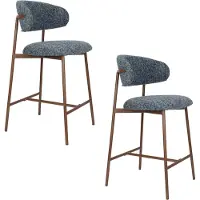 Housecraft living Claes Barkrukken rugleuning 65 cm Gemêleerd Blauw - Set van 2