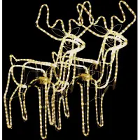 vidaXL Kerstfiguur rendier met bewegende kop 2 st warmwit