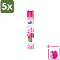At Home 5 x – Luchtverfrisser Spray – Cherry Blossom – Fris Bloemig - 400 ml - Bulkverpakking - Luchtverfrisser - Douchemop - Kersenbloesemgeur