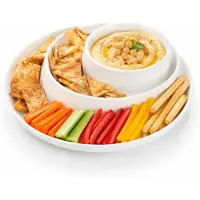 Wilmax porseleinen serveerbord met vakken 25,5 cm wit