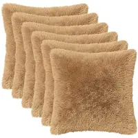 vidaXL Kussen 6 st HEERLEN Taupe 50 x 50 cm PV Fleece