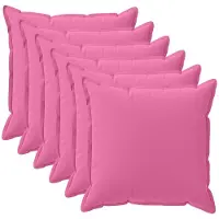 vidaXL Kussensloop 6 st HOUTEN Roze 45 x 45 cm Polyester
