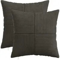 vidaXL Kussensloop 2 st ALMELO Antracietkleurig 30 x 30 cm corduroy