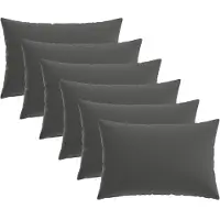 vidaXL Kussensloop 6 st HEERLEN Antraciet 50 x 75 cm Polyester