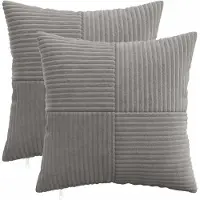vidaXL Kussensloop 2 st ALMELO Lichtgrijs 30 x 30 cm corduroy