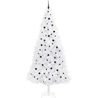 vidaXL Kunstkerstboom met 300 LED Wit 300 cm PVC en Staal