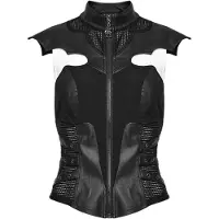 Punk Rave - Gothic Bodywarmer - Punk Cool Vest - XS tot 4XL - voor Vrouwen - zwart - Maat 4XL