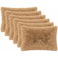 vidaXL Kussen 6 st HEERLEN Taupe 40 x 60 cm PV Fleece