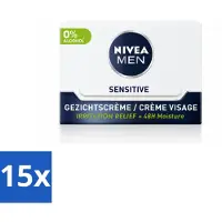 Nivea MEN Sensitive Dagcrème voor het gezicht, 50 ml - Voordeelverpakking - 15 stuks