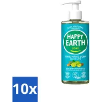 Happy Earth 10 x – Handzeep – 100% Natuurlijk Cedar Lime – 300 ml - Voordeelverpakking - 10 stuks