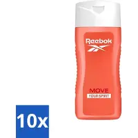 Reebok 10 x - Move Your Spirit - Douchegel - 400 ml - Voordeelverpakking - 10 stuks