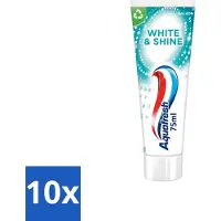 Aquafresh 10 x White & Shine - Whitening Tandpasta - 75 ml - Voordeelverpakking - 10 stuks