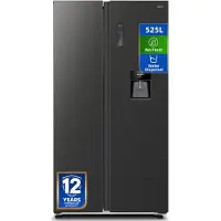 Chiq CSS530NGDE - Amerikaanse Koelkast - 525 L - No Frost - 4 L Waterdispenser - Digitaal LED Display - Inverter Compressor - Snelvriezen tot -32℃ - 12 jaar garantie op compressor - 2026 Nieuw