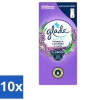 Glade 10 x – Touch & Fresh Navulling – Tranquil Lavender & Aloe – 10 ml - Voordeelverpakking - 10 stuks