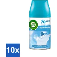 Air Wick 10 x - Luchtverfrisser Navulling - Bloem & Fris - Automatische Spray - 250 ml - Voordeelverpakking - 10 stuks