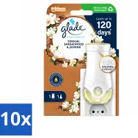 Glade 10 x - Houder Elektrische Olie - Sensual Sandelhout Jasmijn - Voordeelverpakking - 10 stuks