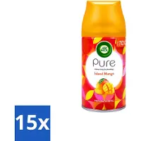Air Wick 15 x – Luchtverfrisser Navulling – Island Mango – 250 ml - Voordeelverpakking - 15 stuks