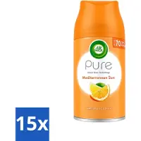 Air Wick 15 x - Luchtverfrisser Navulling - Mediterrane Zon - Automatische Spray - 250 ml - Voordeelverpakking - 15 stuks