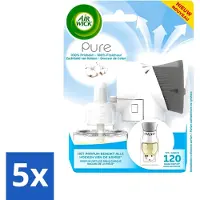Air Wick 5 x Elektrische Geurverspreider - Starterkit - Pure Zachtheid van Katoen - 19ml - Voordeelverpakking - 5 stuks