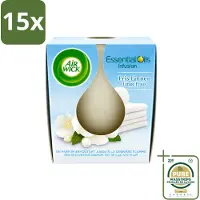 Air Wick 15 x – Geurkaars – Fris Linnen met Essentiële Oliën – 105 g - Wasstrips - Geurkaars - Fris Linnen - Essentiële Oliën - Sfeer In Huis - Warme Sfeer