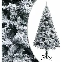 vidaXL Kunstkerstboom met sneeuw 120 cm groen