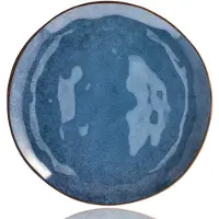 Discountershop Dinerbord Blauw 27,4 cm – Keramisch Bord met Opstaande Rand – Glanzend Servies Bord voor Hoofdgerecht, Diner, Tafel en Horeca