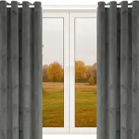 Voppi Merkloze Velours Gordijnen 140x260 cm - Grijs (2 stuks)