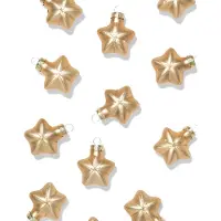 HEMA Kerstballen Glas Sterren Goud - 12 Stuks