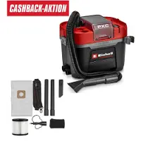 Einhell Accu Nat-/Droogzuiger TP-VC 18/10 Li BL L Solo - Power X-Change - 18 V/Li-ion - 10 L - 180 mbar - Slanglengte/-diameter: 1,8 m/36 mm - Excl. accu en lader